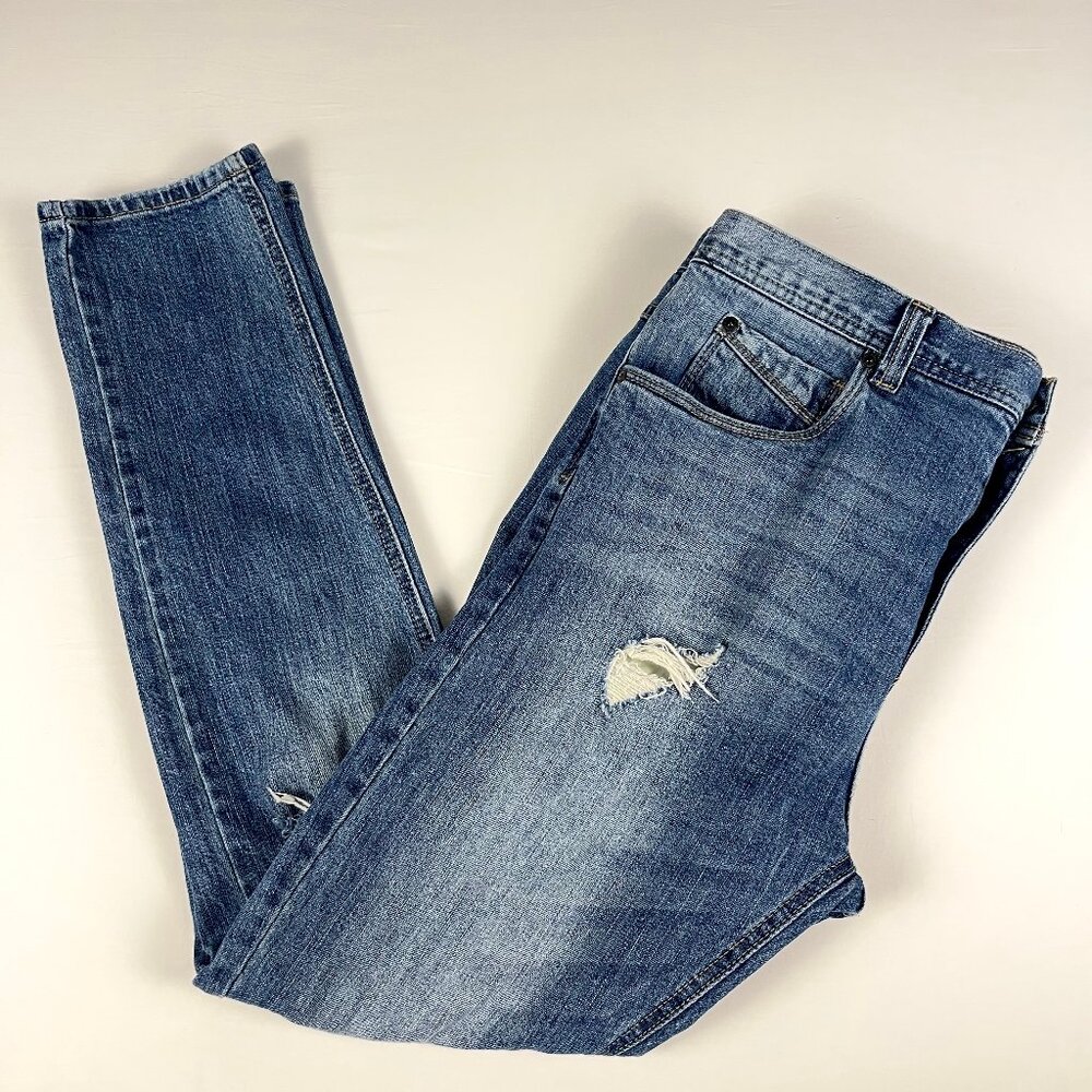 Empyre Verge Men’s 34 Slim Distressed Jeans Medium Wash Streetwear - Picture 4 of 12
